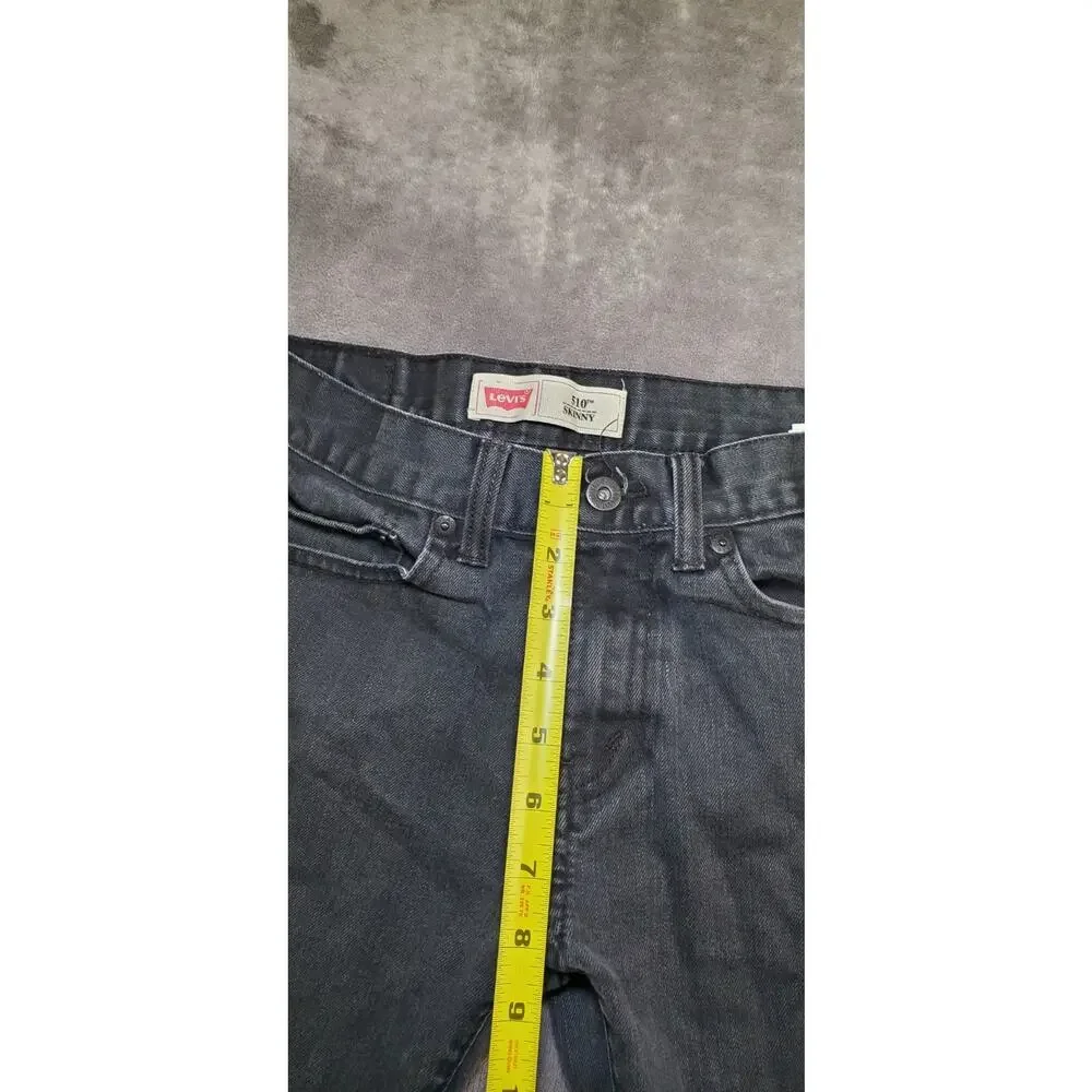 Levi's 510 Men's 28x28 Skinny Jeans Black Denim Pants Casual C15